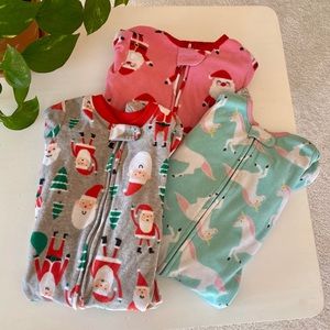 Set of three Carters footies size 18 months